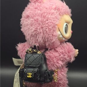 COPY - Labubu Black Quilted Mini Backpack